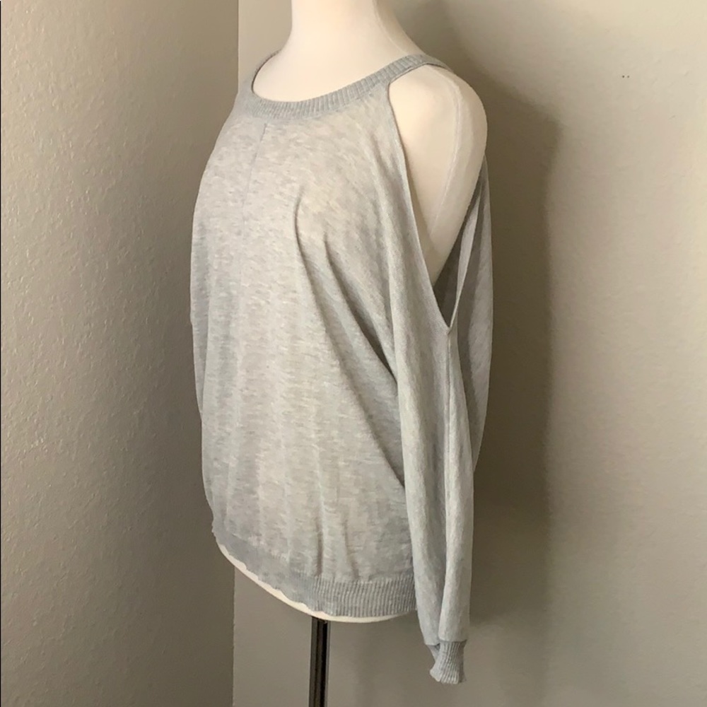 COTTON EMPORIUM grey open shoulder sweater - Picture 7 of 9